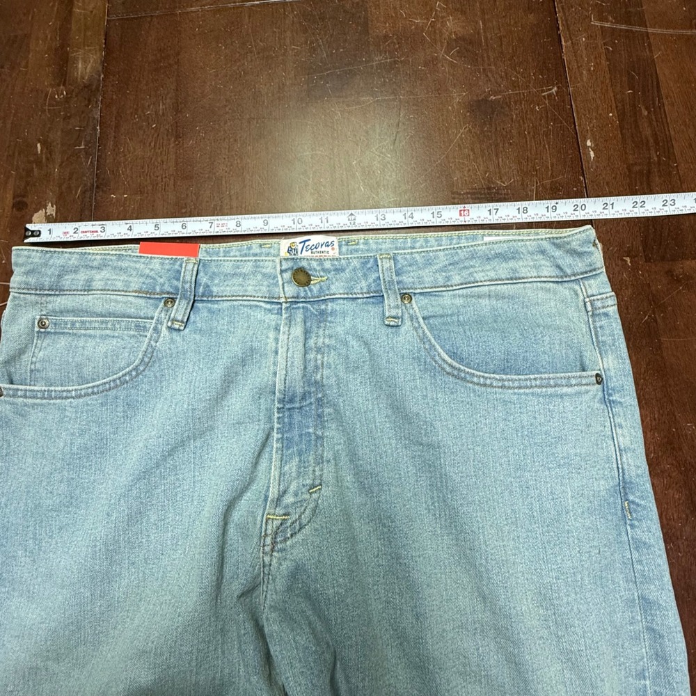 New Tecovas Slim Straight Jeans Men 40x32 Light Stone Wash Stretch Western Denim - Picture 11 of 13